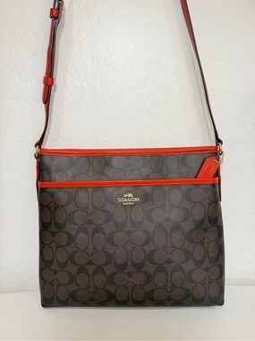 Coach Signature Zip File Crossbody